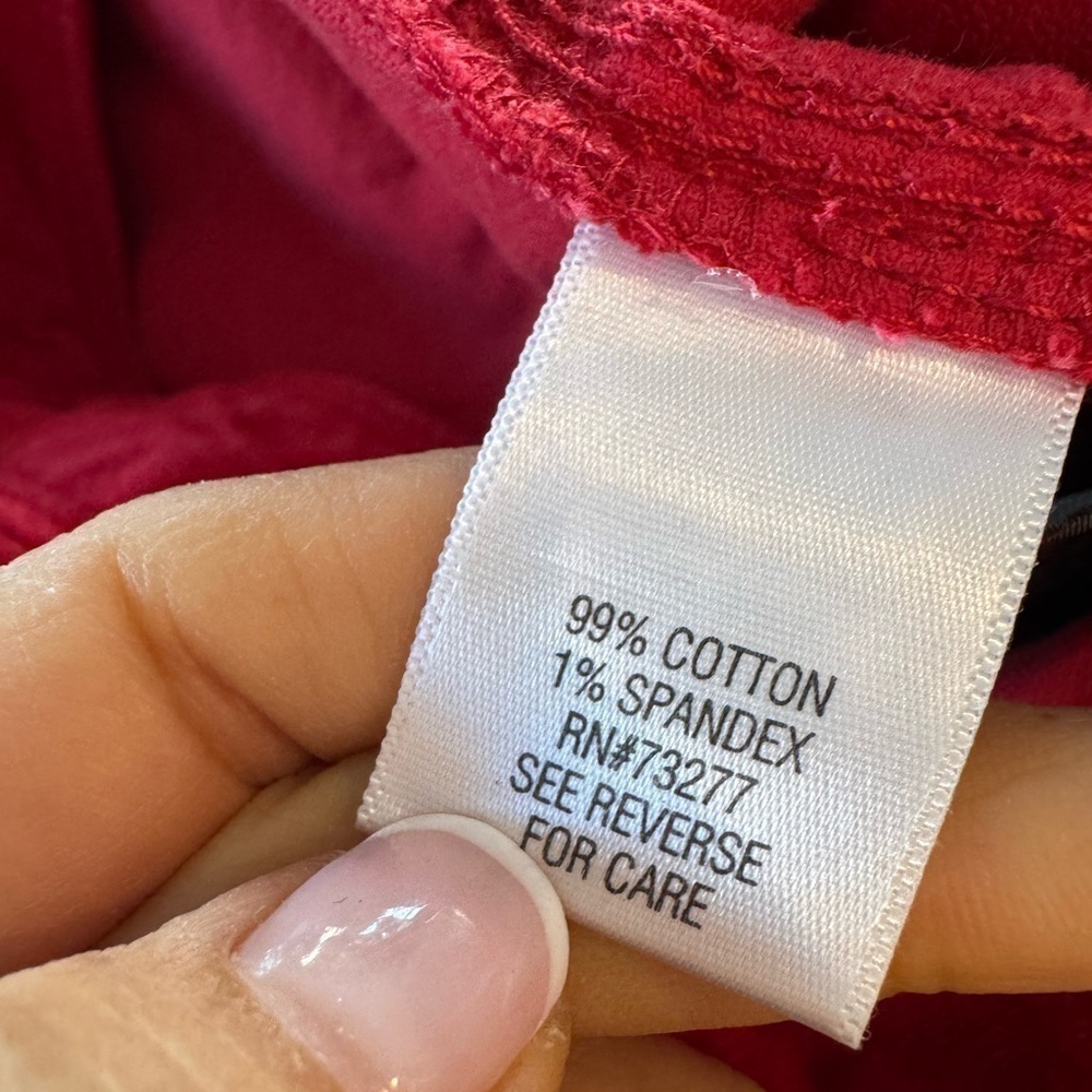 Dana Buchman Women's Corduroy Pants Red Size 6 academia holiday wine E - Picture 4 of 8
